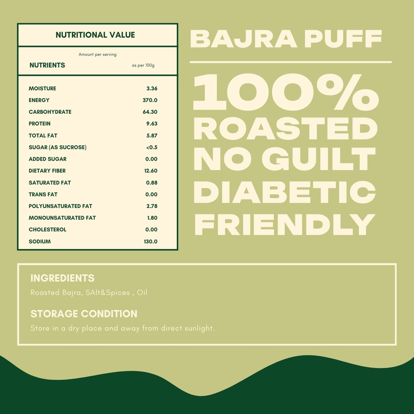 Bajra Puff ( Roasted Not Fried , Good for Diet ) 400 Gm