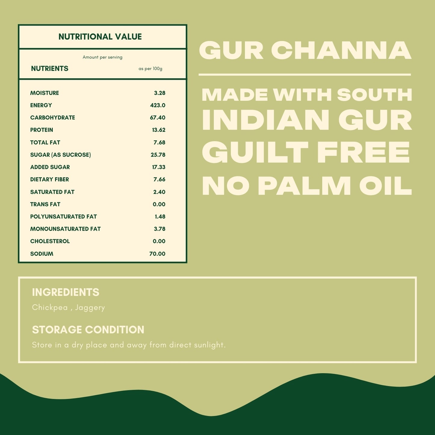 Gur Chana ( Made in South Indian Gur , Rich In Iron ) 600 Gm