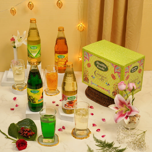 No Added Colour Sharbat Box ( 4 Flavours, Made from Real Extracts )