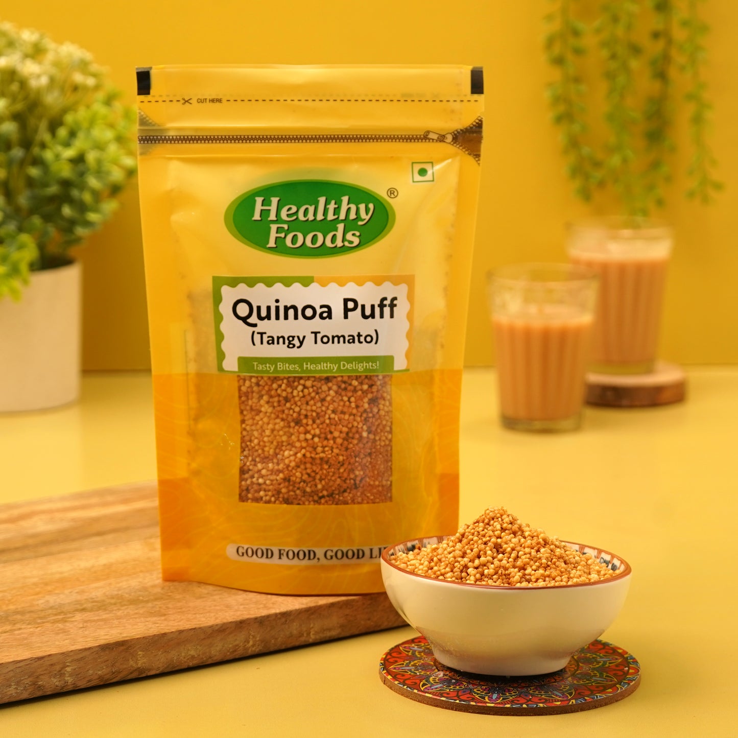 Quinoa Puff - Tangy Tomato ( Roasted Not Fried , High Fiber )