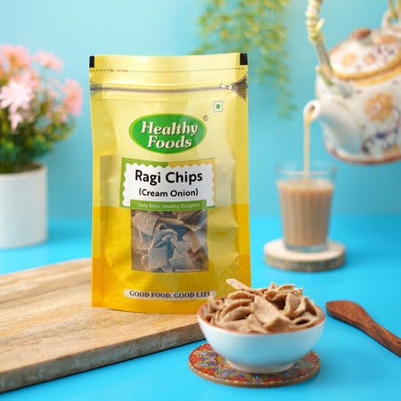 Ragi Chips - Cream and Onion ( Supports Bone and Digestive Health ) 350 Gm Healthy Foods