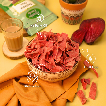 Beetroot Chips ( Iron Rich, No Palm Oil ) 350 Gm Healthy Foods