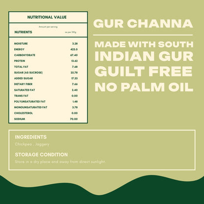 Gur Chana  ( Made in South Indian Gur , Rich In Iron ) 600 Gm