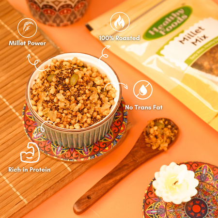 Millet Mix ( Roasted Not Fried, High in  dietary Fiber ) 400 Gm Healthy Foods