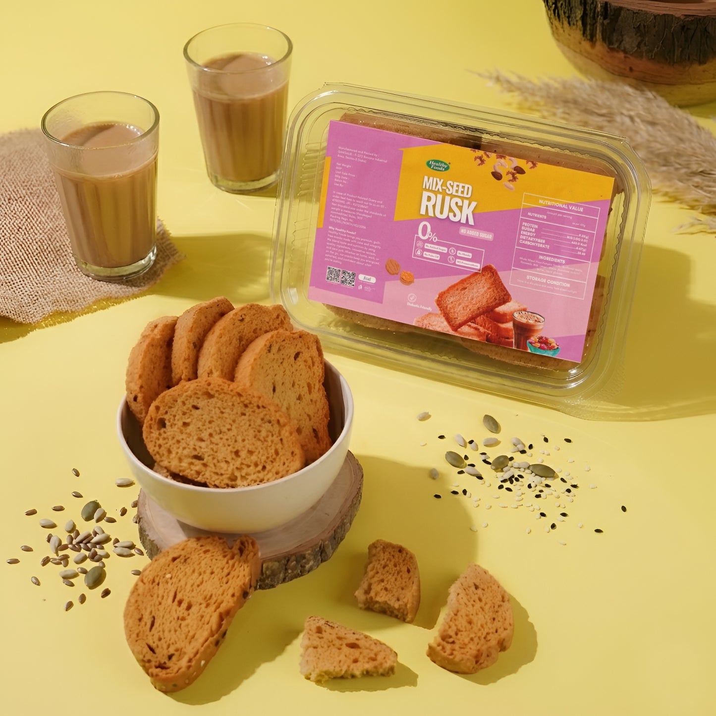 Mix Seeds Rusk ( No Added Sugar , No Maida , No Palm Oil)