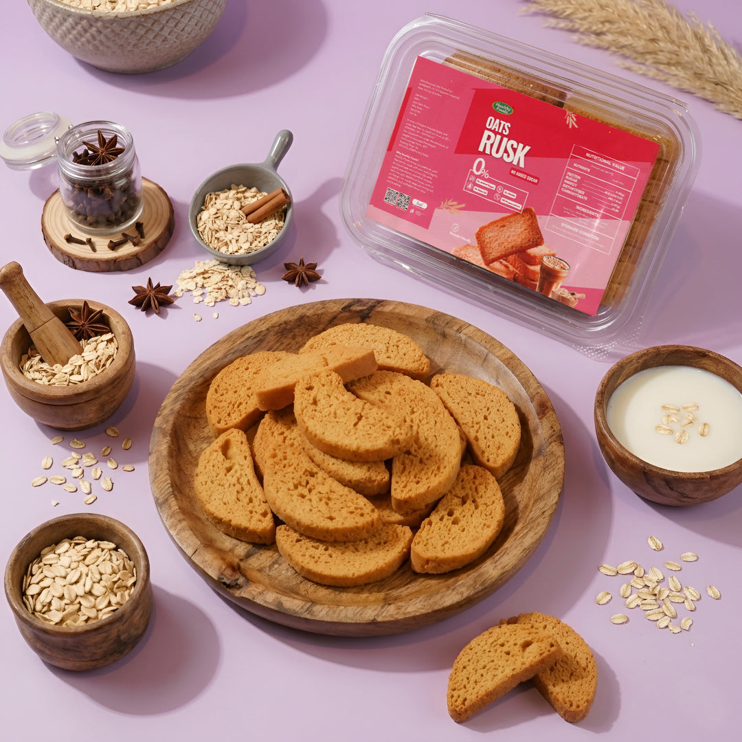 Oats Rusk (No Added Sugar , NoMaida , No Palm Oil)