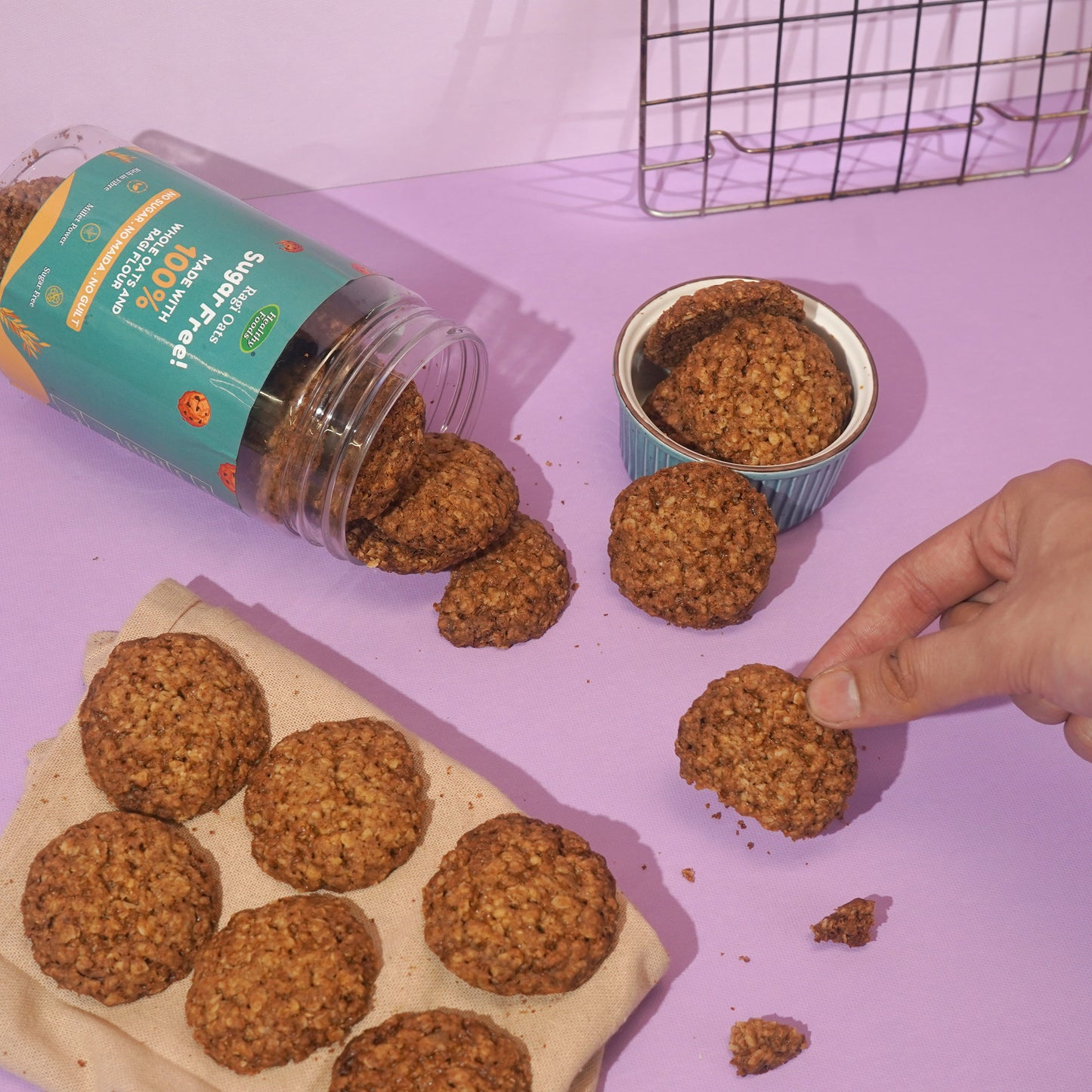 Ragi Oats Biscuits (No Sugar, No Maida, No Oil)