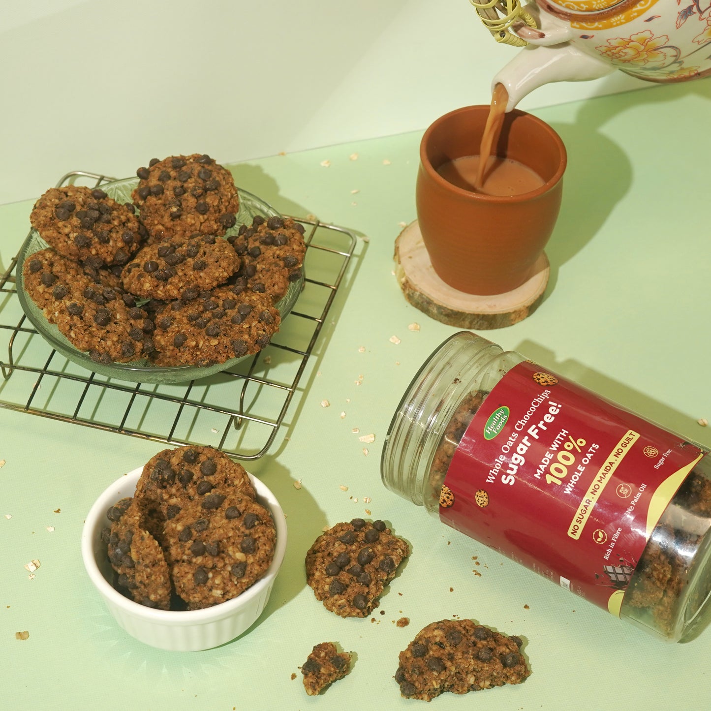 Oats Choco Chips (No Sugar, No Maida, No Oil)