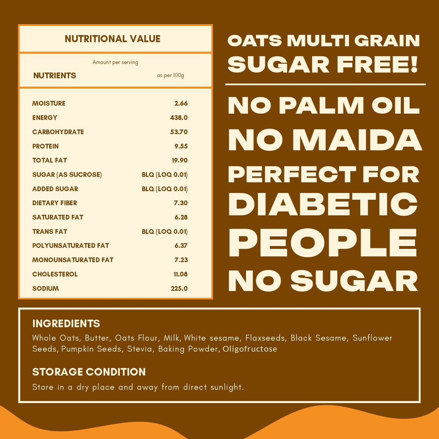 Oats Multigrain Biscuit (No Sugar, No Maida, No Oil)