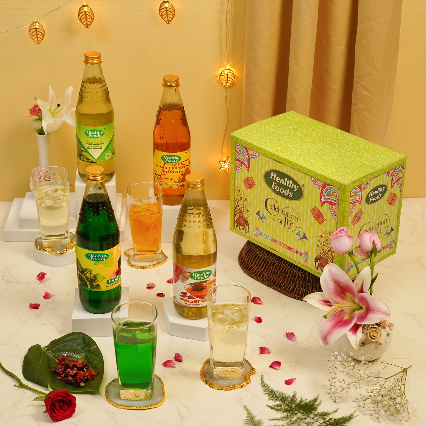 Preservatives Free Sharbat Box ( 4 Flavours, Made from Real Extracts )